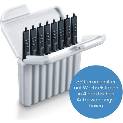 Filtru cerumen, Beurer, alb-negru, set 32 bucăți