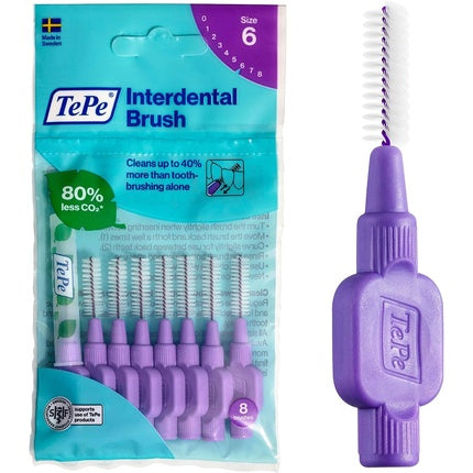 Periuță interdentară, TePe, Original Purple, 1.1mm, 8 buc