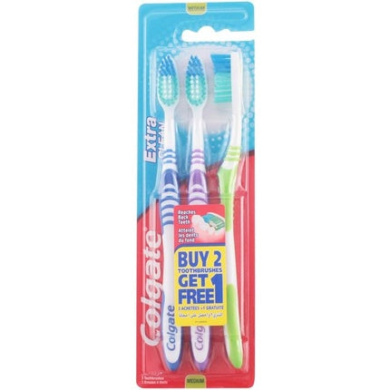 Periuțe de dinți Colgate Extra Clean, medii, set 3 bucăți