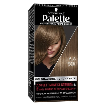 Vopsea permanentă păr, Schwarzkopf Palette, 6-8 Blond Închis