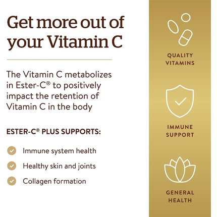 Supliment Vitamina C, Solgar, Ester-C Plus, 250 Tablete Vegane
