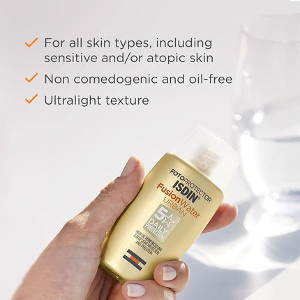 Fotoprotector zilnic ISDIN Fusion Water Urban SPF 30, 50ml