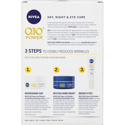 Set îngrijire ten, Nivea, Q10 Power, alb și albastru