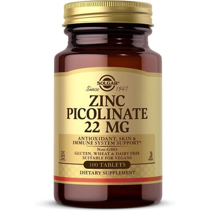 Supliment, Solgar, Zinc Picolinat 22mg, vegan