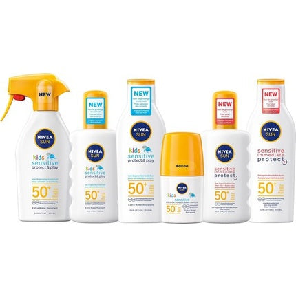 Spray protecție solară, Nivea, Sun Sensitive, alb, SPF50, 200ml