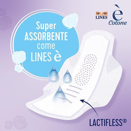 Absorbante cu Aripioare Lines, Cotone, Alb