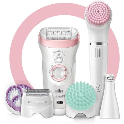 Epilator Braun Silk-épil 9 SensoSmart, alb roz