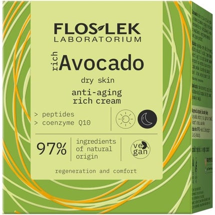 Cremă antirid zi și noapte, Floslek, avocado, 50ml