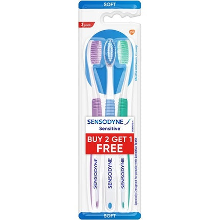 Periuță de dinți Sensodyne, model soft, set 3 bucăți
