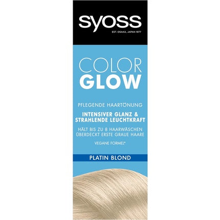 Vopsea de păr, Syoss, Color Glow, Blond platinat