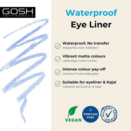 Eyeliner mat, Gosh, albastru deschis, textură cremoasă