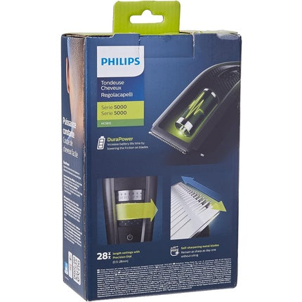 Aparat de tuns păr, Philips, 5000 series, fără fir, negru, albastru