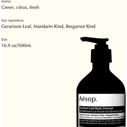 Gel de duș, Aesop, Geranium Leaf, 500ml