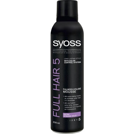 Spumă păr Syoss Full Hair 5, negru, 250ml