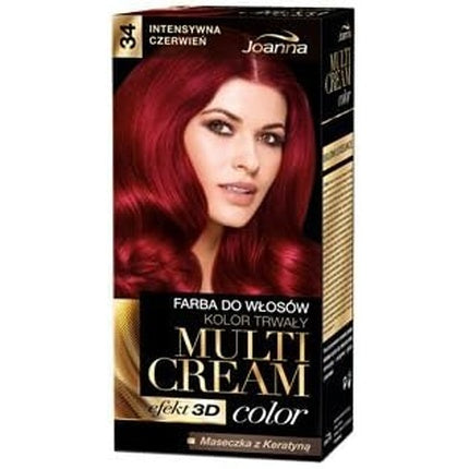 Vopsea de par, Joanna Multi Cream Color, 34 Rosu Intens