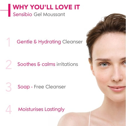 Gel de curățare, Bioderma, Sensibio, 100ml, roz