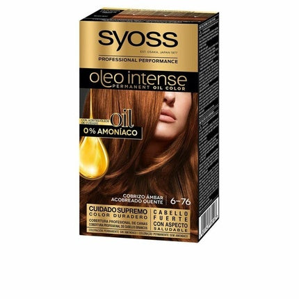 Vopsea de păr, Syoss, Oleo Intense, ambra cobre