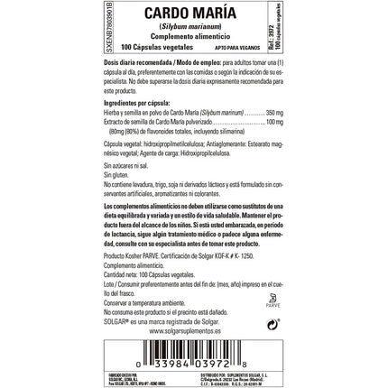 Supliment Solgar, Milk Thistle, 100 capsule vegetale