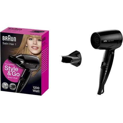 Uscător de păr, Braun Satin Hair 1, 1200W, negru