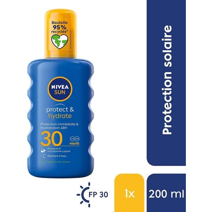 Spray protectie solara, Nivea, Protect & Hydrate, albastru, 200ml