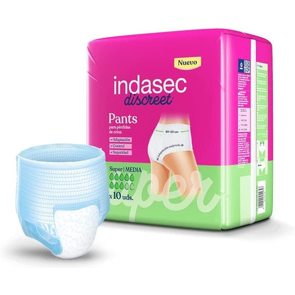 Chiloți absorbanti, Indasec, Super-Media, alb-verde