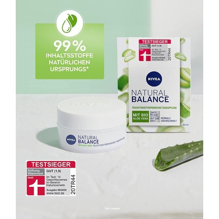 Cremă de zi, Nivea, Natural Balance, alb, Aloe Vera