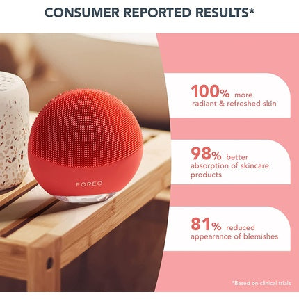 Perie curatare faciala, Foreo LUNA 4 Mini, coral