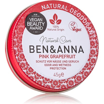 Deodorant natural, Ben & Anna, Pink Grapefruit, 45g
