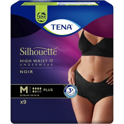 Lenjerie íntimă absorbantă, Tena, Silhouette Plus, negru, M