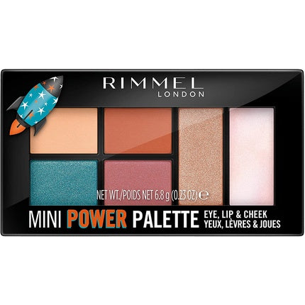Paletă Farduri, Rimmel London, Mini Power, nuanțe roz și albastru