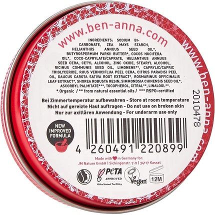 Deodorant natural, Ben & Anna, Pink Grapefruit, 45g