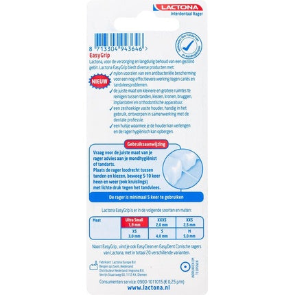 Periuțe Interdentare, Lactona, Easygrip, 1.9 mm, roșu, set 6 buc