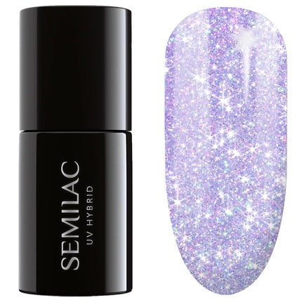 Lac de unghii, Semilac, Ocean Flower, 7ml, violet sclipitor
