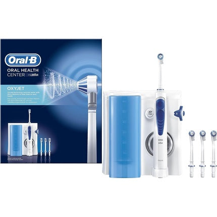 Irigator bucal Oral-B OxyJet, alb/albastru, 4 duze incluse