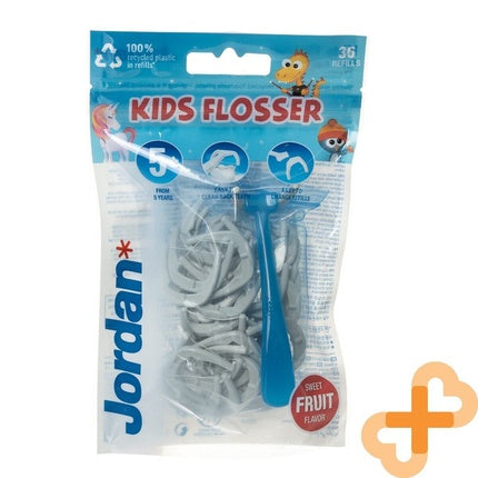 Ață dentară copii, Jordan, aromă fructată, 36 bucăți