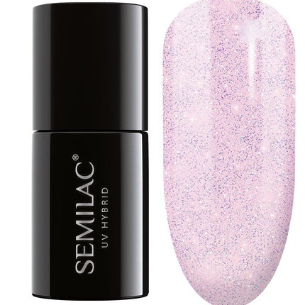 Lac de unghii UV, Semilac, Extend 5in1, Roz Glitter, 7ml