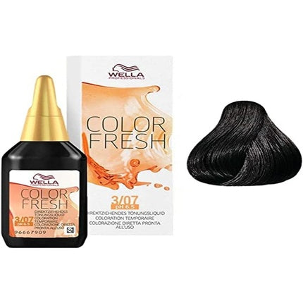 Vopsea semi-permanentă păr, Wella Colour Fresh, 3/07 Brunet Natural Închis, 75ml