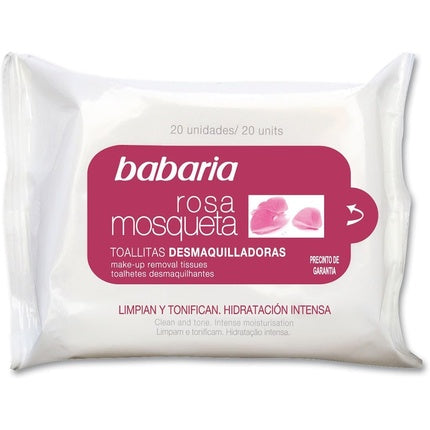 Șervețele Demachiante, Babaria, Rosa Mosqueta, 20 bucăți