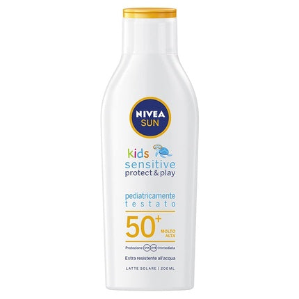 Loțiune pentru protecție solară, Nivea, Sun Babies & Kids Sensitive 50+