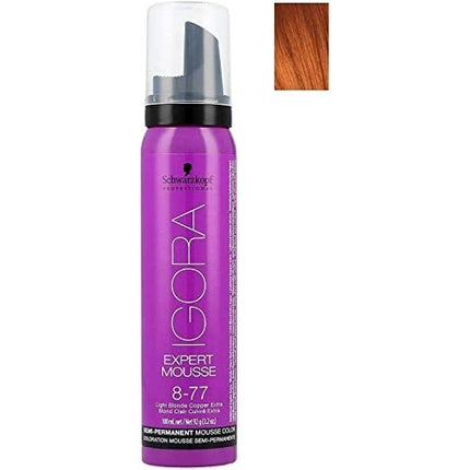 Spumă colorantă Schwarzkopf Igora Expert, 8-77 Blond Deschis Cupru, 100ml