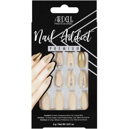Unghii false Ardell Nail Addict, nude, cu sclipici