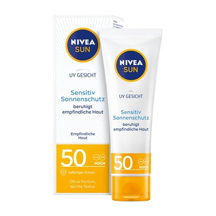 Crema protectie solara fata, Nivea Sun UV Face Sensitive, SPF 50+, 50ml