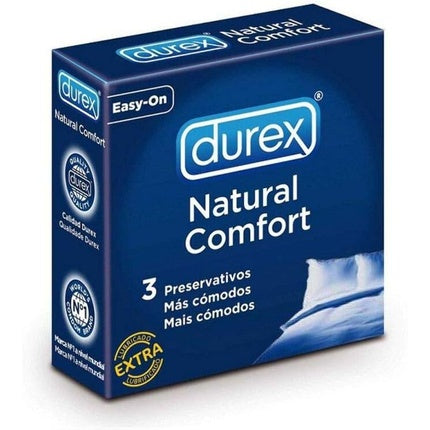 Prezervative, Durex, Natural Comfort, 3 buc, albastru