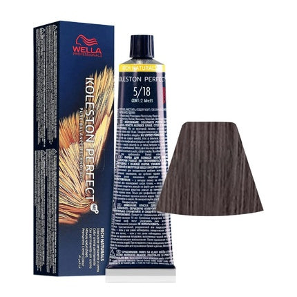 Vopsea de par, Wella, Koleston Perfect Me+ 5/18, castaniu deschis perlat cenusiu