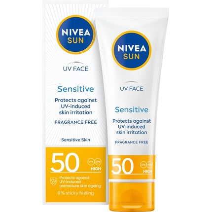 Crema de fata, Nivea Sun, SPF 50, piele sensibila, 50ml