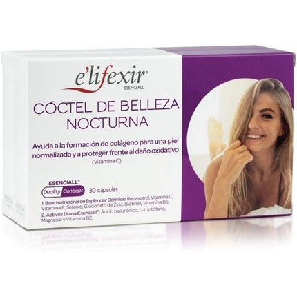 Supliment nutricosmetic E'Lifexir Essential Beauty Cocktail, anti-îmbătrânire, 60 capsule