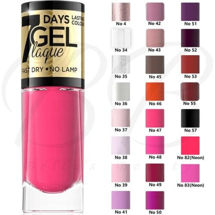 Lac de unghii, Eveline, 7 Days Gel, roz