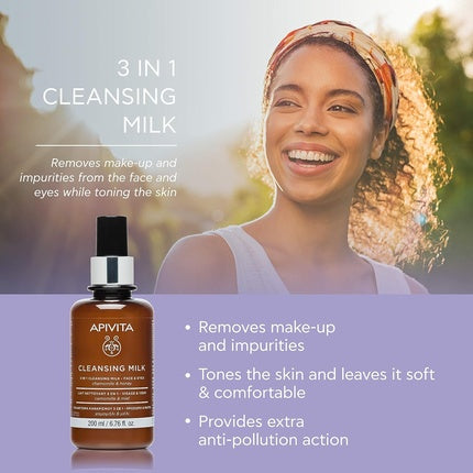 Lapte Demachiant, Apivita, Cleansing Milk 3In1, 200ml