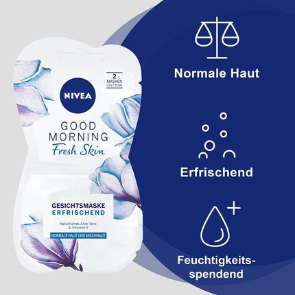 Masca fata, Nivea, Good Morning Fresh Skin, 2x7.5ml