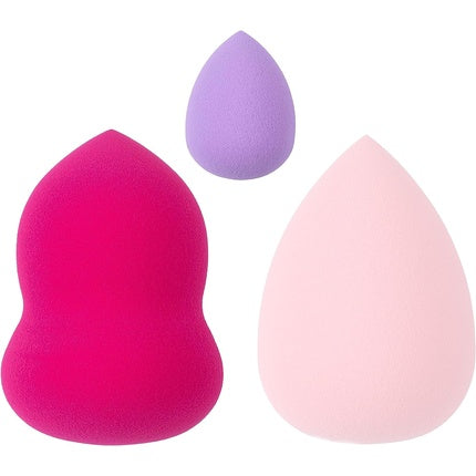 Set bureți machiaj, Brushworks, 3 piese, roz-lila